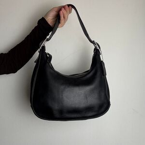 Coach Hampton Vintage 90s Y2K Black Leather Hobo Shoulder Bag
